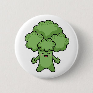 Rolig Grön Broccoli Knapp