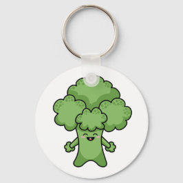 Rolig Grön Broccoli Nyckelring