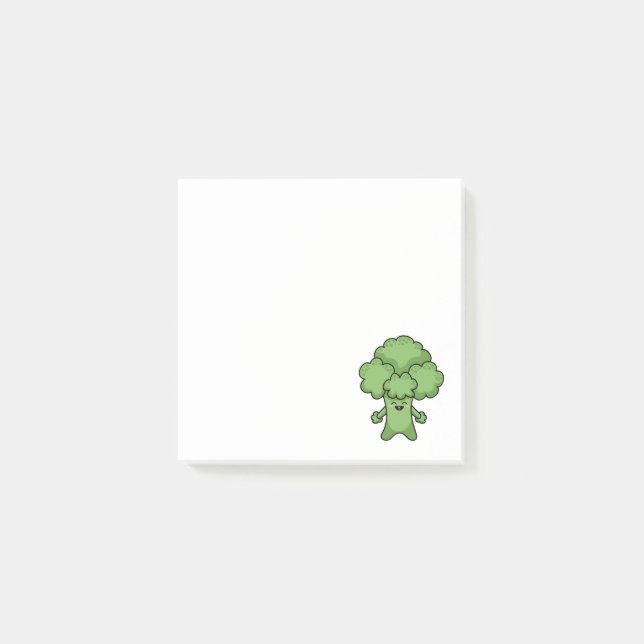 Rolig Grön Broccoli Post-it Block (Framsida)