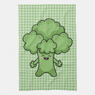 Rolig grön broccolibordduk kökshandduk