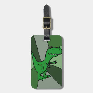 Rolig grön Dinosaurkonst Bagagebricka