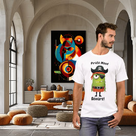 Rolig Grön Excentrisk Pirat Original Humor Design T Shirt