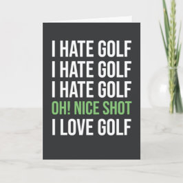 Rolig Grön Golfkort För Golfare Humor Kort