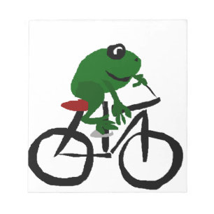 Rolig grön grodaridningcykel anteckningsblock
