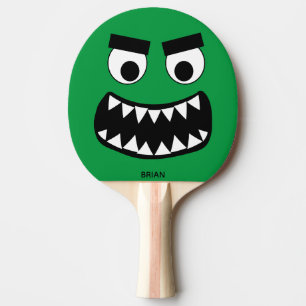 Rolig grön monster barn bordtennis