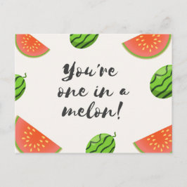 Rolig Grön och Röd Vattenmelon Vykort
