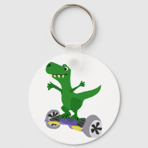Rolig grön T-Rex Dinosaur på den Motorized Nyckelring