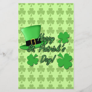 Rolig grön topp hatt Shamrocks St. Patricks Day Flygblad