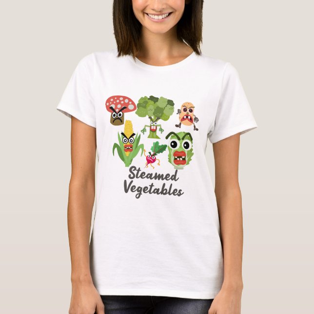 Rolig grönsakvitsT-tröja för damer T Shirt (Framsida)