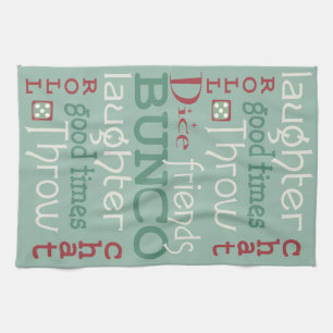 Rolig grönt för helgdag för Bunco tärningvänn Kökshandduk