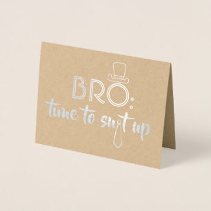 Rolig Groomsman eller bäst man - Bro Time som Folierat Kort