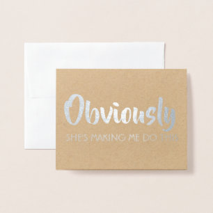 Rolig Groomsman eller bäst man - självfallet Folierat Kort