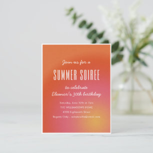 Rolig Groovy Orange Sommar Soaré 30 Födelsedagsfes Inbjudningar