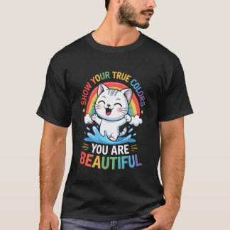 Rolig Groovy Pride HBTQ+ Katt Katter Citat Humor T Shirt