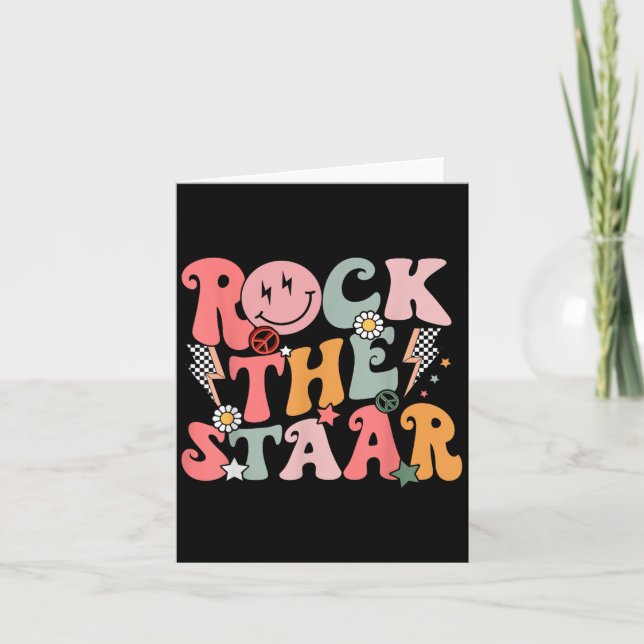 Rolig Groovy Testdag Skaka Staar Motivation Kort (Framsida)