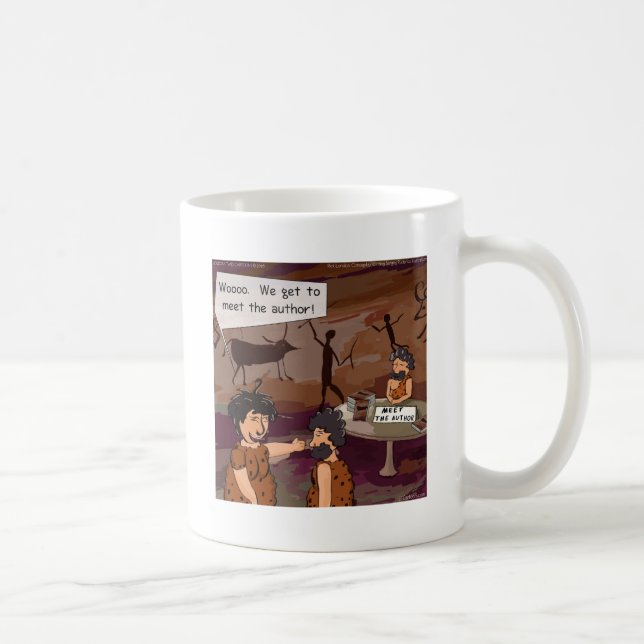 Rolig Grottmännens Författare "Möt Författaren" Kaffemugg (Höger)