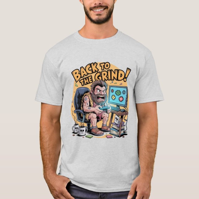 Rolig Grottmanskavare Förhistorisk Slipning T Shirt (Framsida)