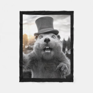 Rolig Ground Hog Day Woodchuck Rolig Groundhog Sel Fleecefilt