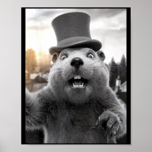 Rolig Ground Hog Day Woodchuck Rolig Groundhog Sel Poster