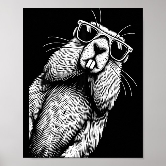 Rolig Groundhog Älskare Woodchuck Groundhog Day  Poster (Framsidan)