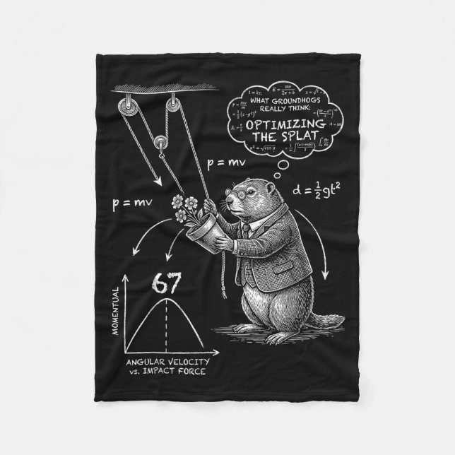 Rolig Groundhog Day 67 Meme Vad Murmeldjur Verklig Fleecefilt (Framsidan)