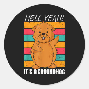 Rolig Groundhog Day Cartoon Anime Nyhet Grafisk Runt Klistermärke