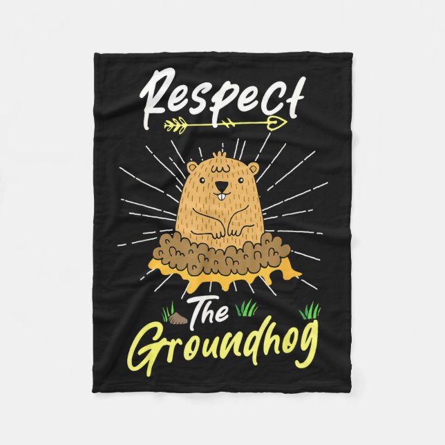 Rolig Groundhog Day Citat Respekt För Groundhog _1 Fleecefilt (Framsidan)