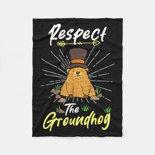Rolig Groundhog Day Citat Respekt För Murmeldagen  Fleecefilt (Framsidan)
