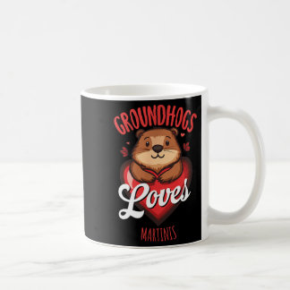 Rolig Groundhog Day Martini Design Markmöss Älskar Kaffemugg