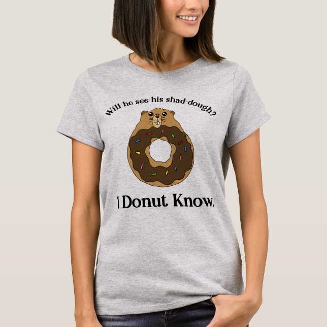 Rolig Groundhog Day-sägande Munk Joke T Shirt (Framsida)