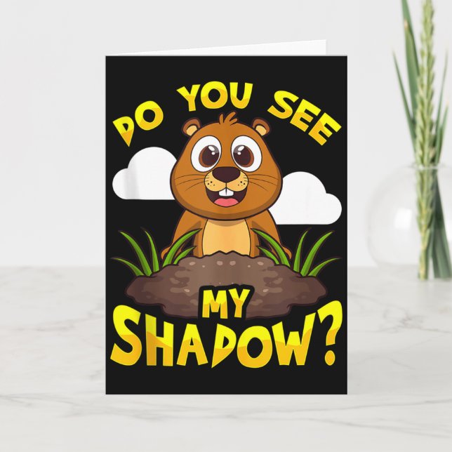 Rolig Groundhog Day Ser Du Min Skugga_ Pa Meteo Kort (Framsida)