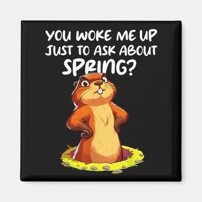 Rolig Groundhog Day Skugga Vår  Magnet (Framsidan)