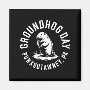 Rolig Groundhog Punxsutawney Groundhog Day Skugga Magnet
