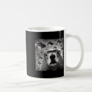 Rolig Groundhog Selfie Med Alien Ufos Groundhog D Kaffemugg