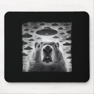Rolig Groundhog Selfie Med Alien Ufos Groundhog D Musmatta
