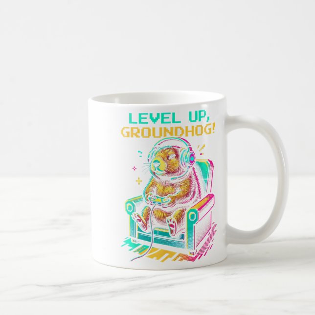 Rolig Groundhog-Speldesign för Män Pojkar Tonåring Kaffemugg (Höger)