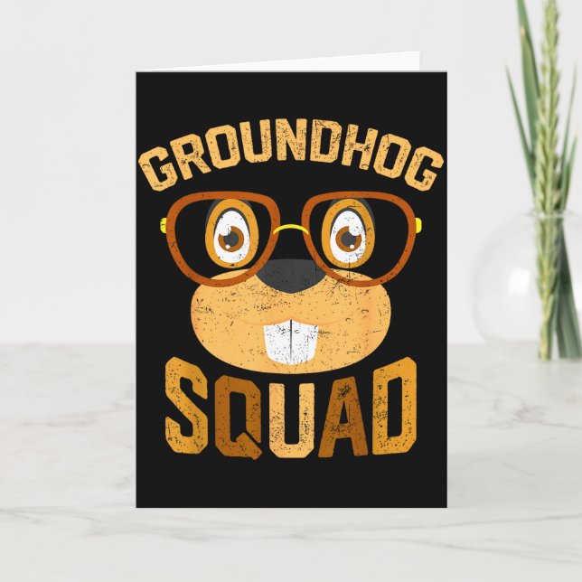 Rolig Groundhog Squad Tröja Glad Groundhog Day 20 Kort (Framsida)