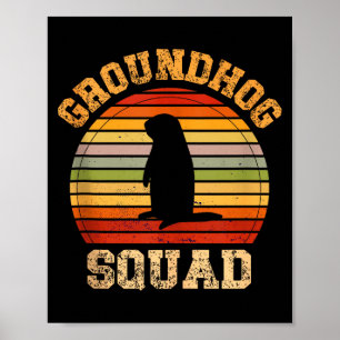 Rolig Groundhog-squaddesign Glad Groundhog-dagen 2 Poster