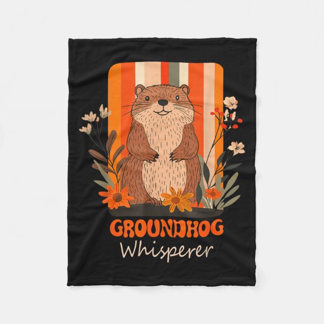Rolig Groundhog Whisperer Ground Hog Day Vår Ko Fleecefilt (Framsidan)