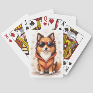 Rolig Grov Collie Kawaii Hund Casinokort