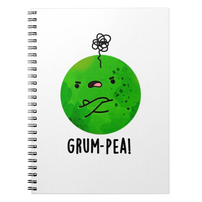 Rolig Grumpy Bean Ärta Puns Anteckningsbok (Framsidan)