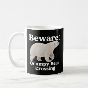 Rolig Grumpy Bear Varning för Kaffe Mugg