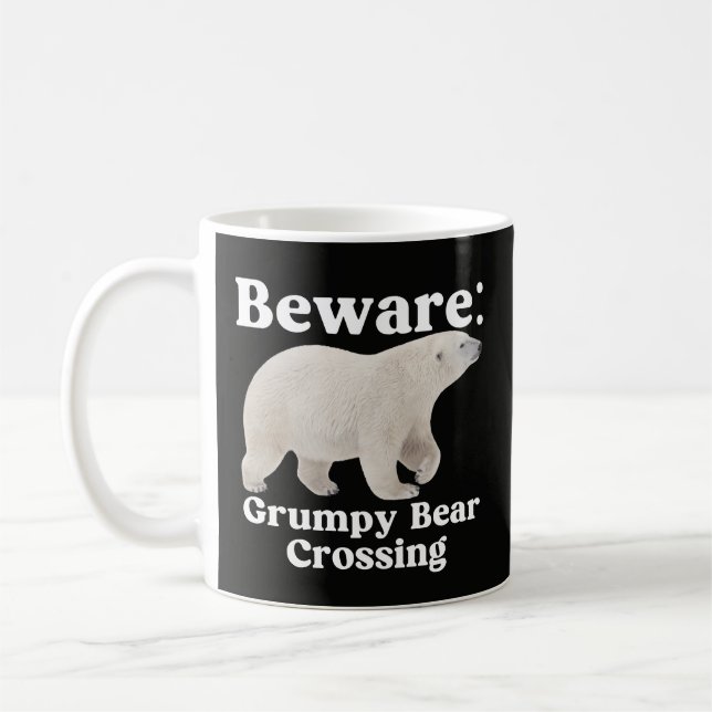 Rolig Grumpy Bear Varning för Kaffe Mugg (Vänster)