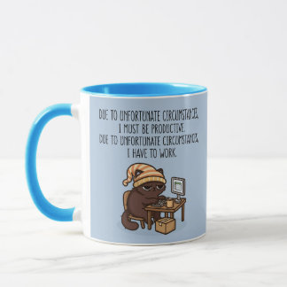 Rolig Grumpy Cat Kontorshumor Arbetscitat Blå Mugg