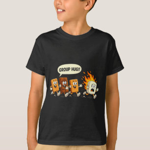 Rolig gruppsumme rostat marshmallow lägereld smörg t shirt