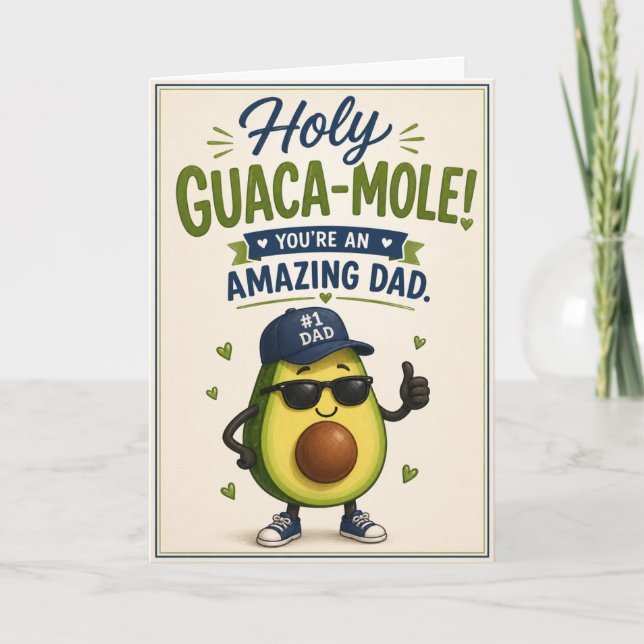 Rolig Guaca-Mole Pappa Tvåspråkigt Farsdags-kort Kort (Framsida)