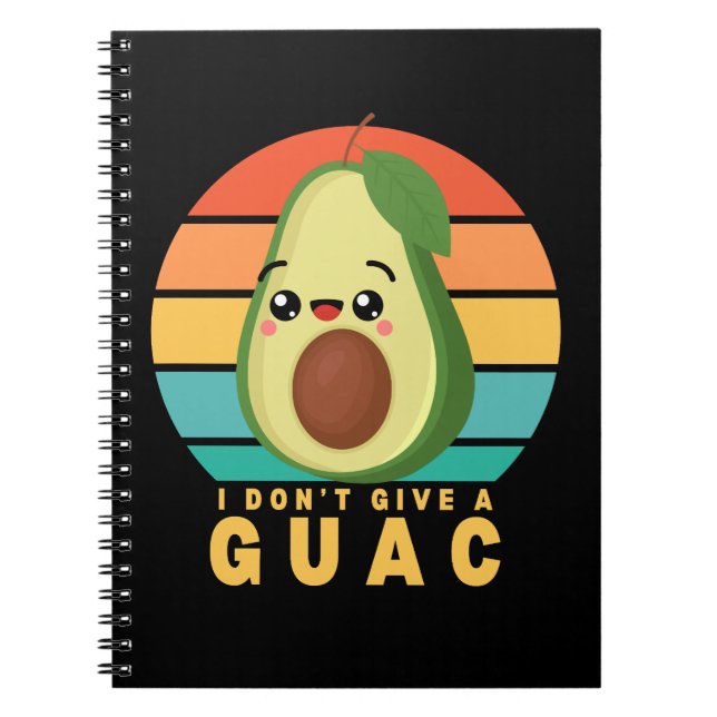 Rolig Guacamole Mat Puns Kawaii Anteckningsbok (Framsidan)