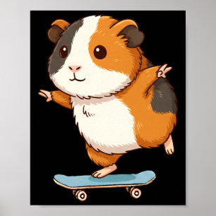 Rolig Guinea G Skater Skateboard Ballerina Zoo Poj Poster