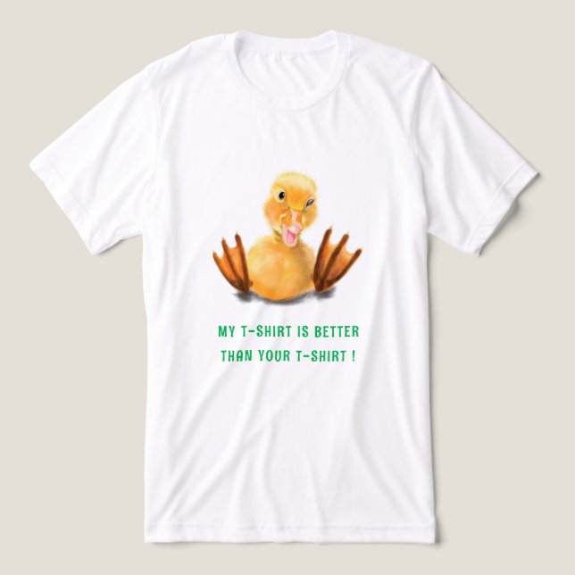 Rolig Gul Anka och fängslande text T Shirt (Design Framsida)