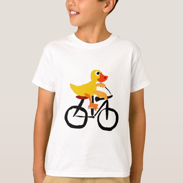 Rolig gul ankaridningcykel tee shirt (Framsida)